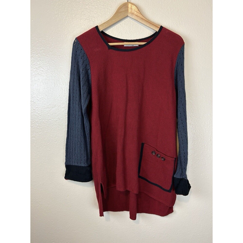 Margaret Winters M Sweater Pullover Art To Wear Lagenlook Asym Multimedia